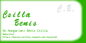 csilla benis business card
